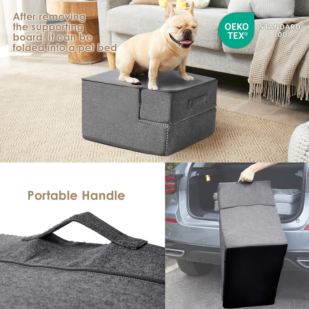 EHEYCIGA dog stairs non-slip base highlights steady footing on carpets and floors