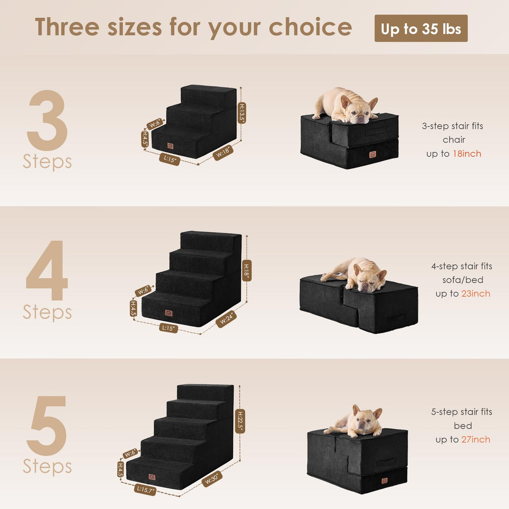 EHEYCIGA dog stairs non-slip base keeps steps steady during use