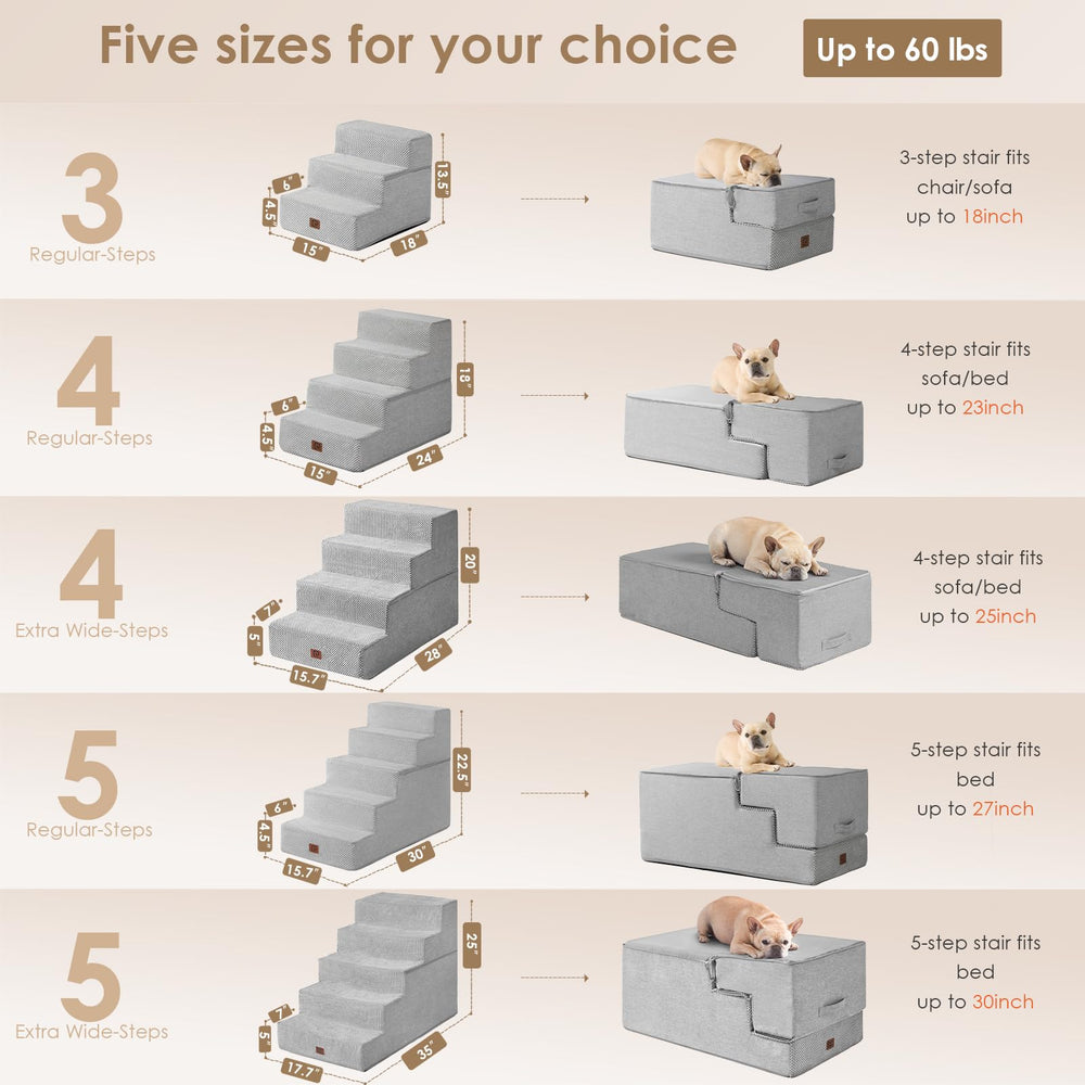 EHEYCIGA dog stairs non-slip-riser emphasizes secure grip for confident ascent and descent.
