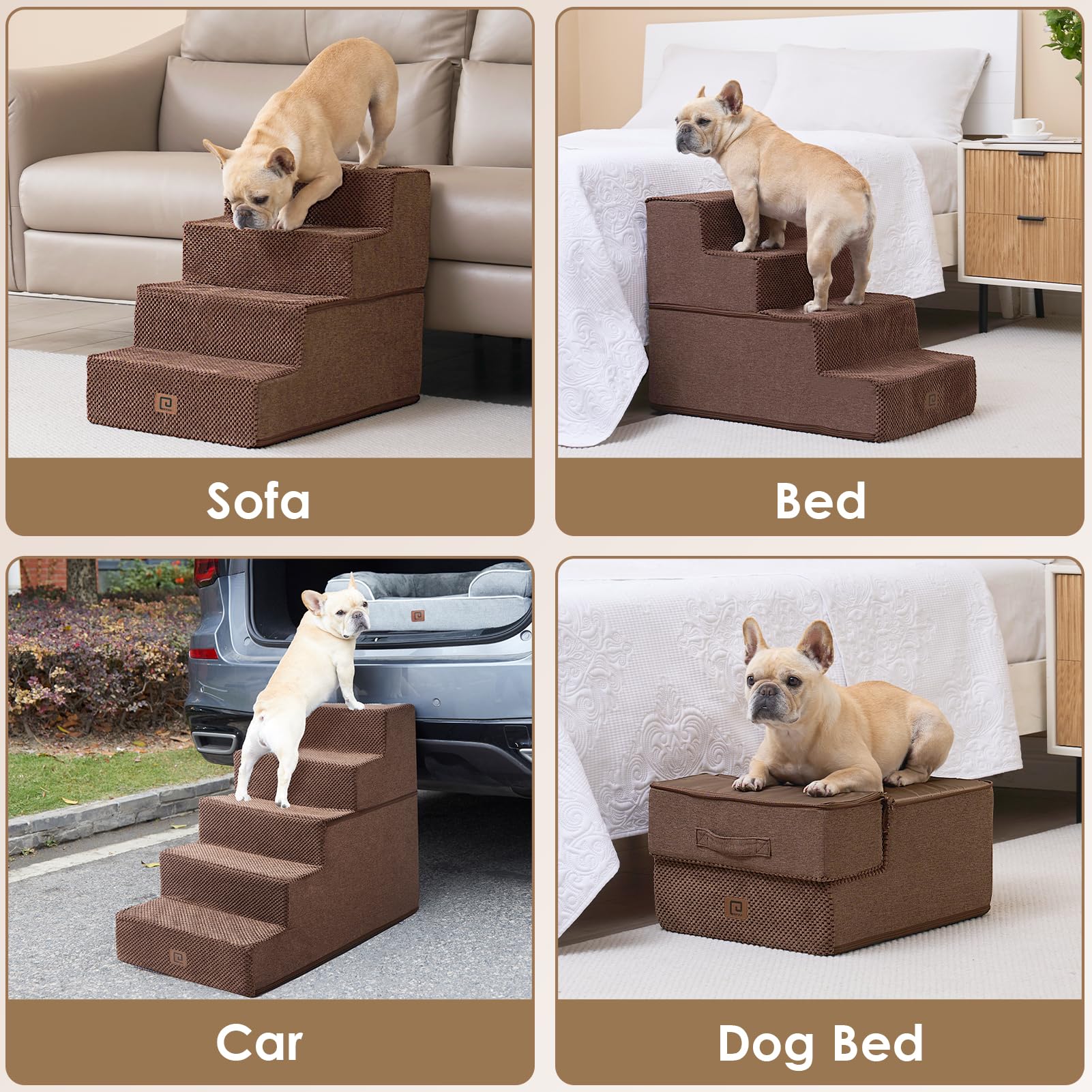 EHEYCIGA non-slip base keeps stairs steady on polished floors.