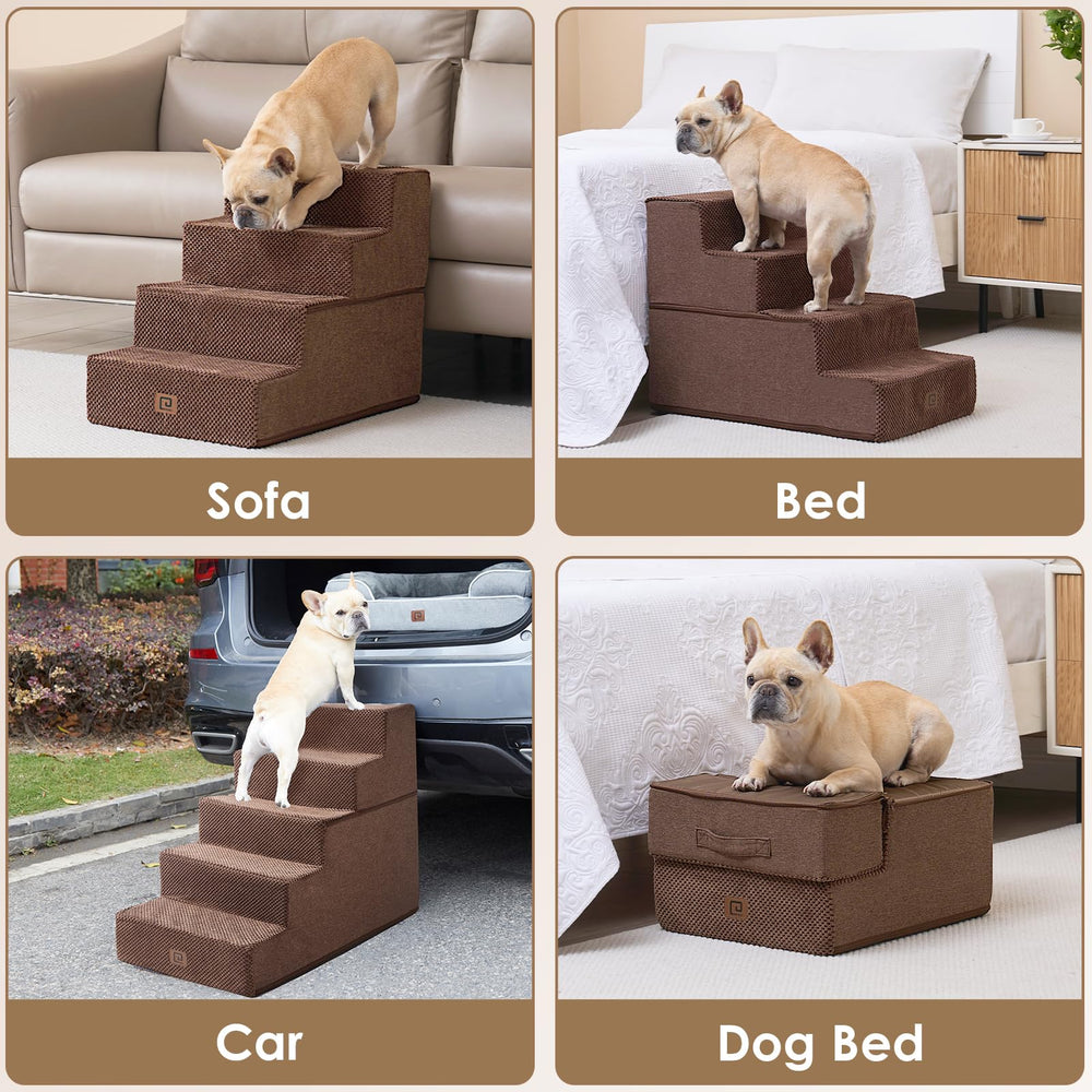 EHEYCIGA non-slip base keeps stairs steady on polished floors.