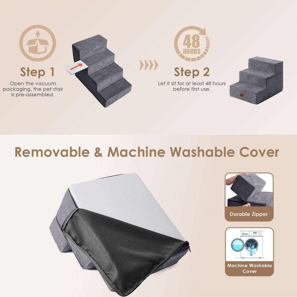 EHEYCIGA dog stairs removable cover washable simplifies cleaning between uses