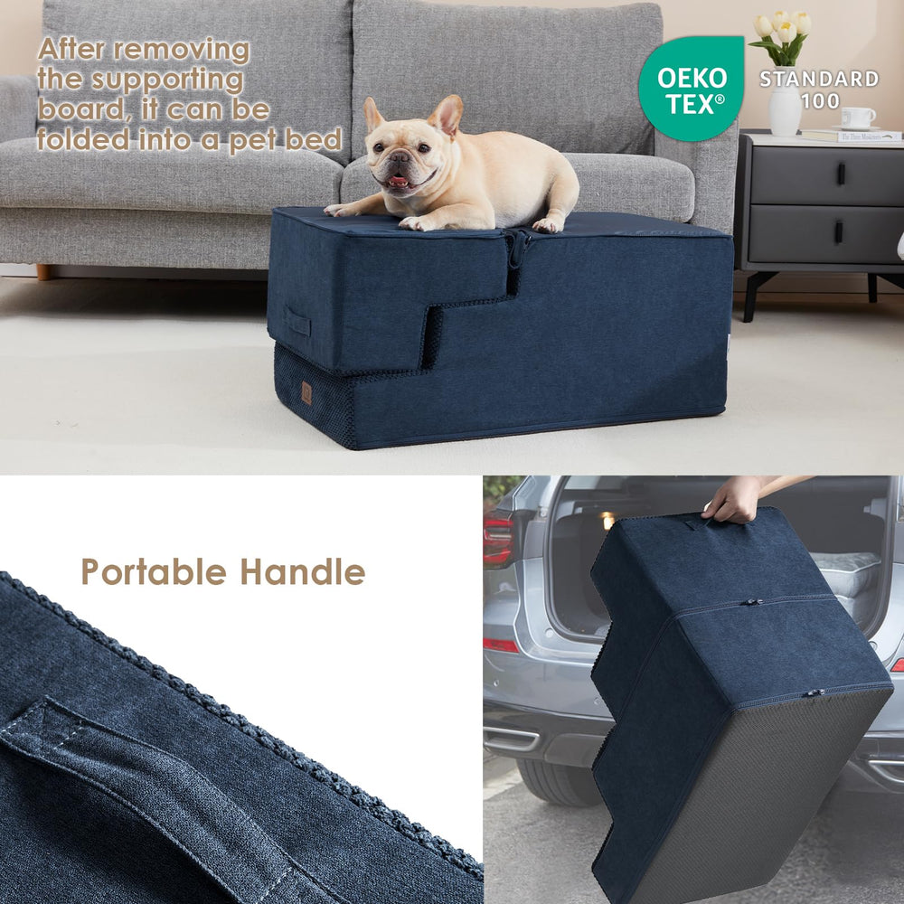 EHEYCIGA dog stairs removable-cover simplifies cleaning after muddy adventures