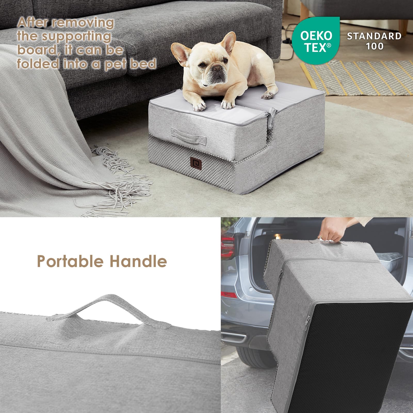 EHEYCIGA Dog Stairs removable cover for easy cleaning