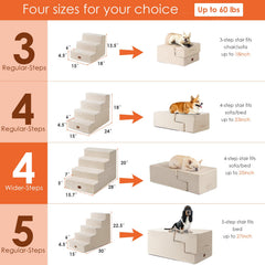 EHEYCYGIA dog stairs removable cover for easy washing and cleaning.