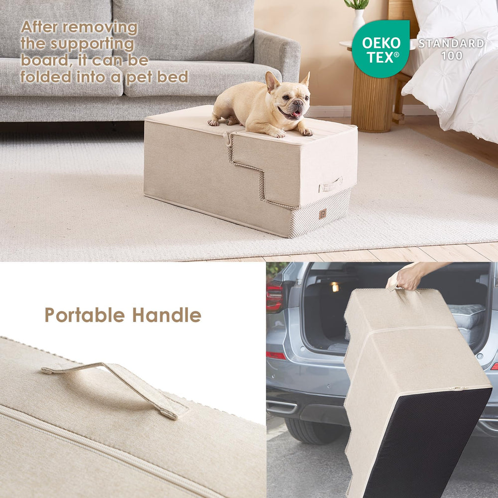 EHEYCYC- dog stairs with removable washable cover for quick cleaning
