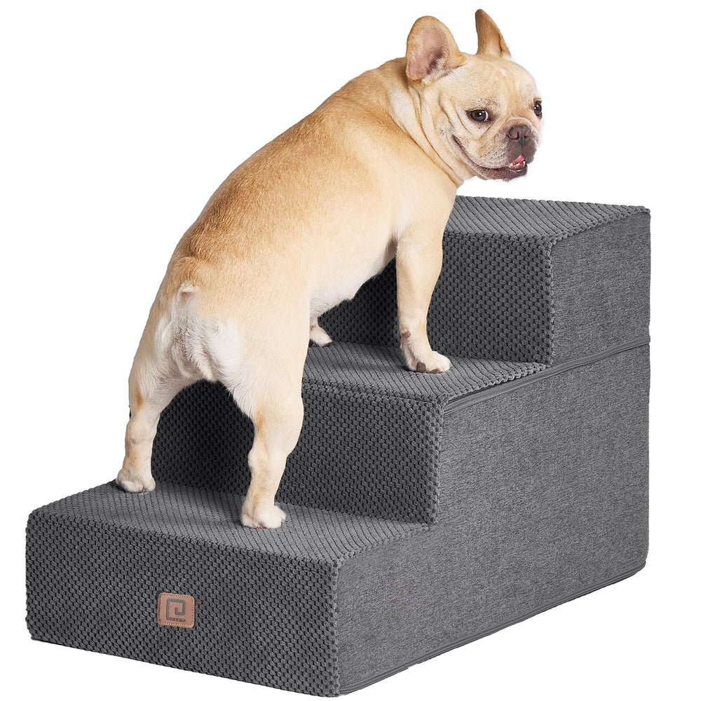 EHEYCIGA dog stairs side view with non-slip grip for safe climbing.
