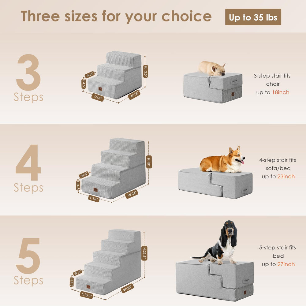EHEYCIGA dog stairs on a sofa transition for small pets' reach.