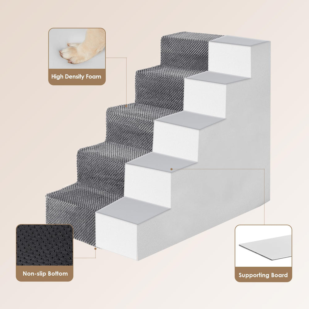 EHEYCIGA dog stairs with sturdy 30D foam for stability