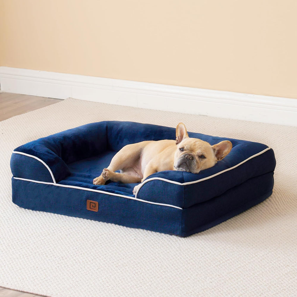EHEYCIGA faux linen sides seen on navy bed appearance