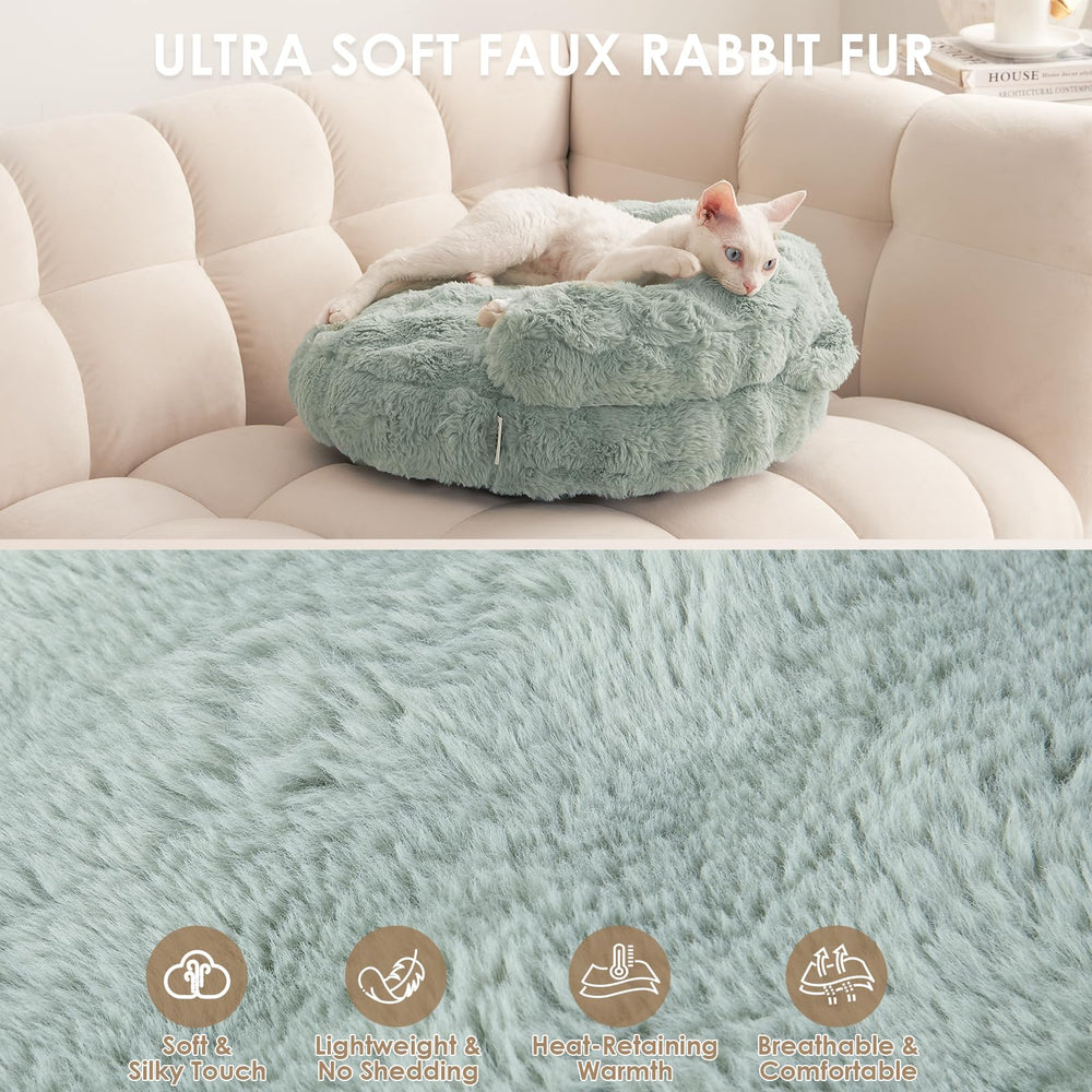 EHEYCIGA faux rabbit fur texture close-up highlighting ultra-soft warmth.