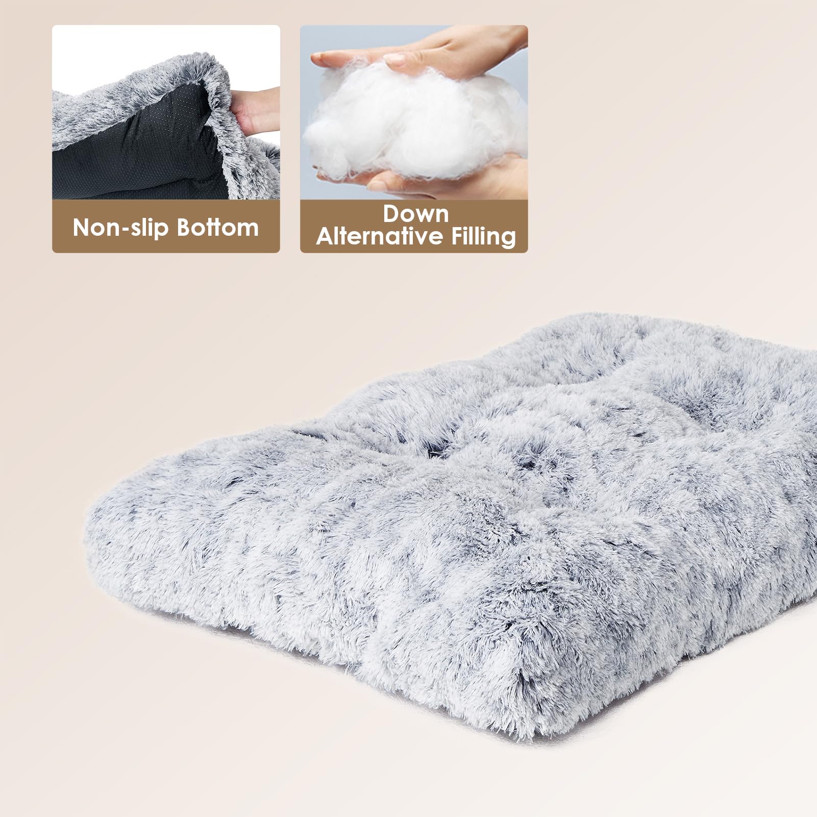EHEYCIGA fluffy dog bed bottom non-slip surface for stability