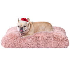 EHEYCIGA fluffy dog crate bed with soft surface for cozy naps.