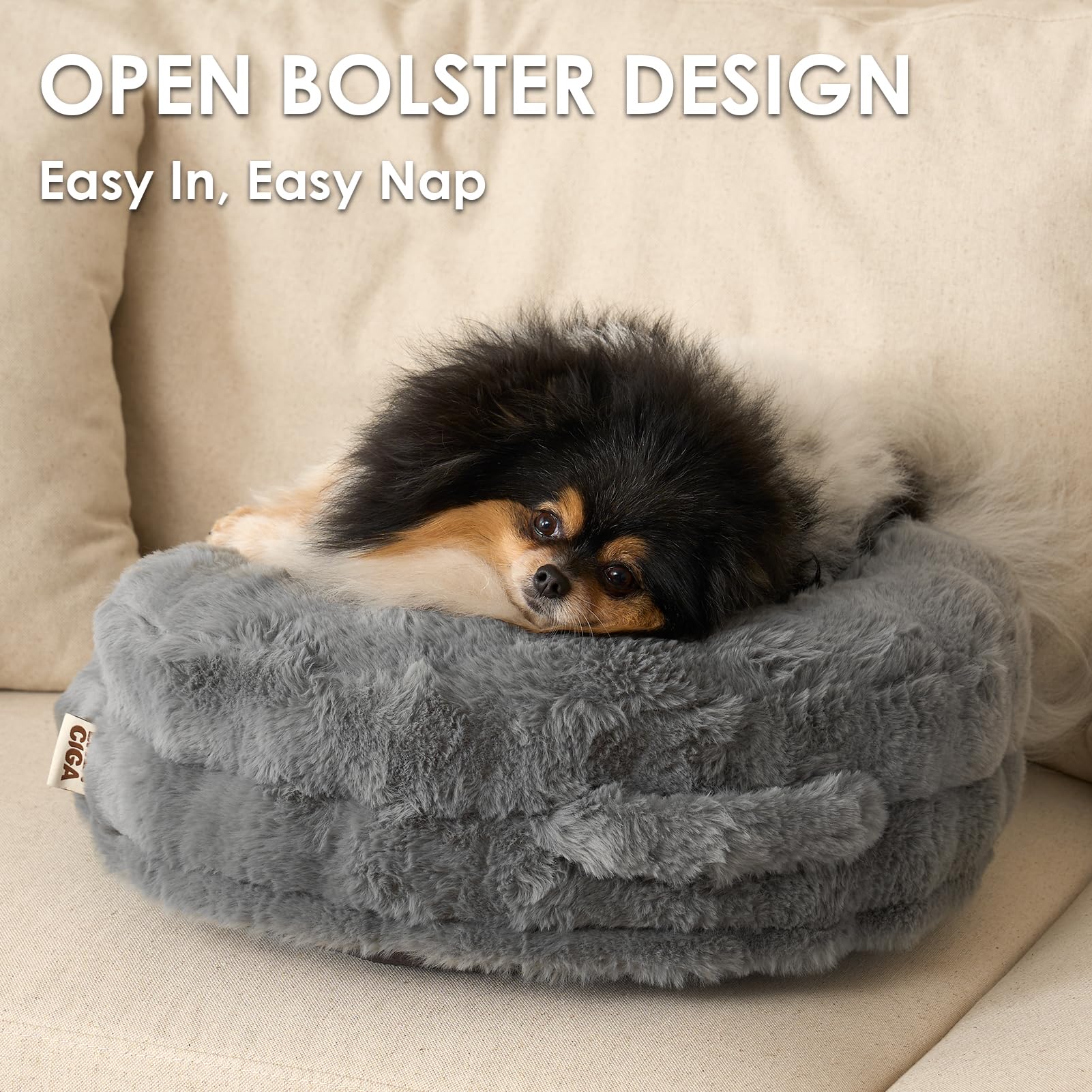EHEYCIGA fluffy rabbit fur texture adds warmth and luxury