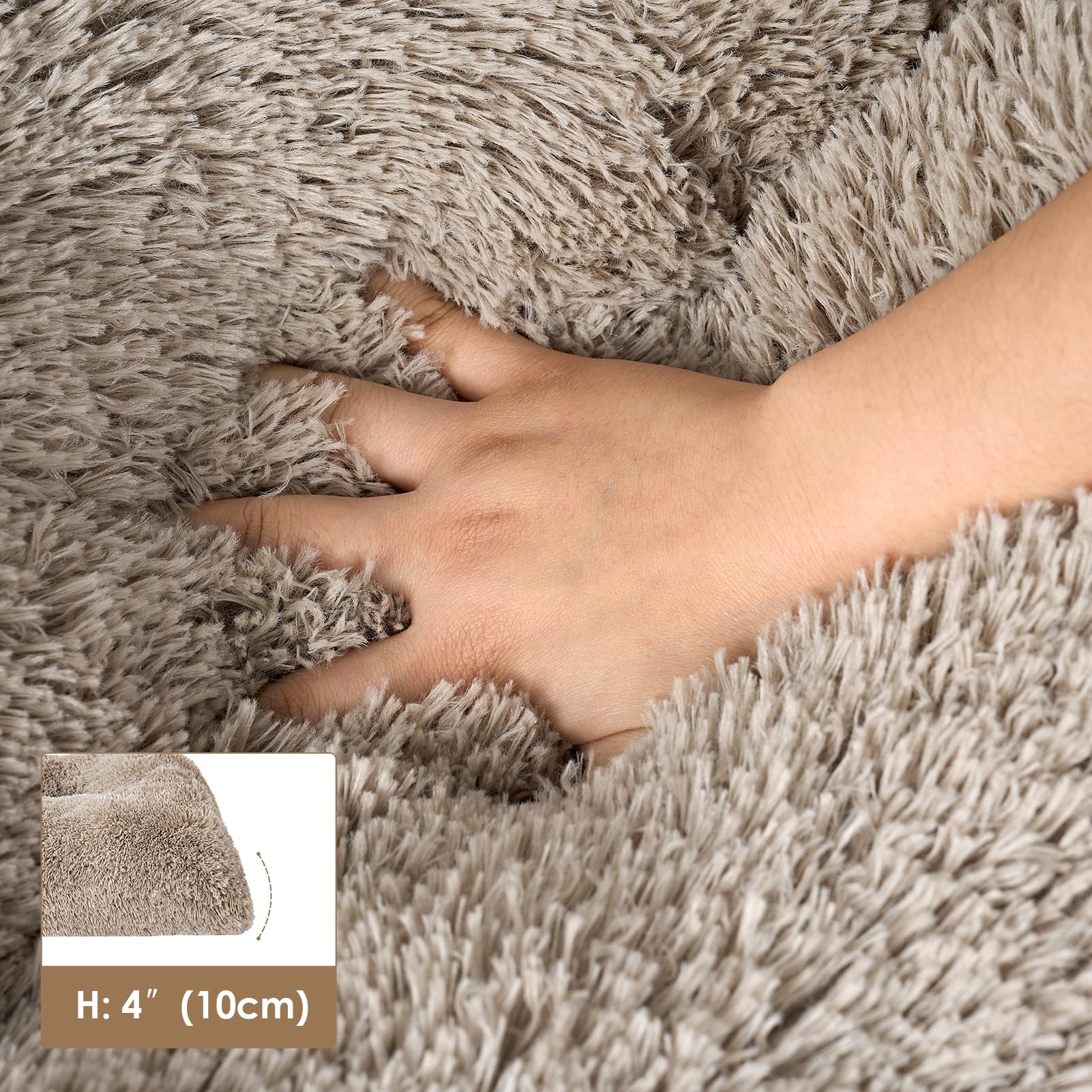 EHEYCIGA fluffy XXL dog bed with breathable down-alternative filling.
