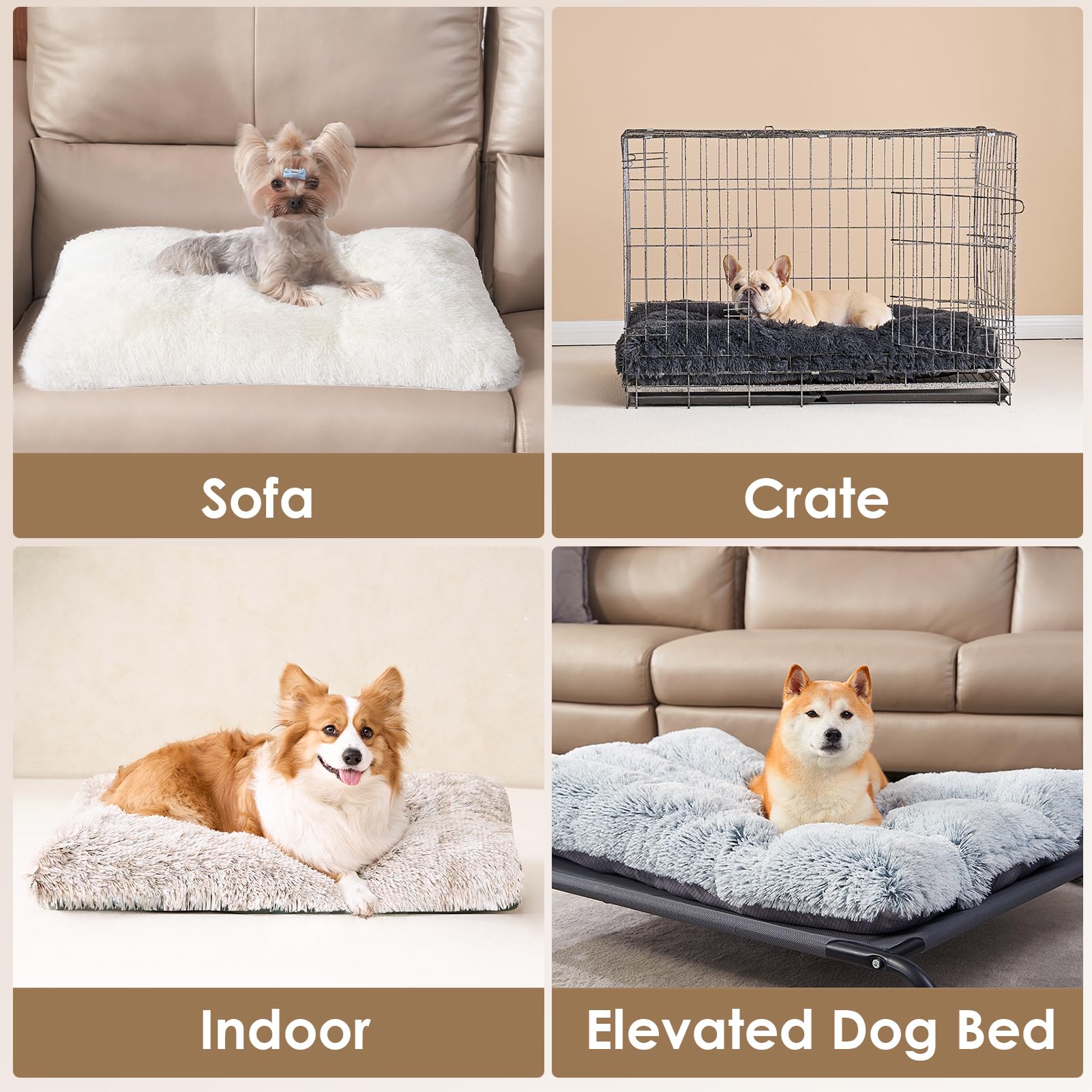 EHEYCIGA fluffy XXL dog bed car-use scenario offers comfy travel
