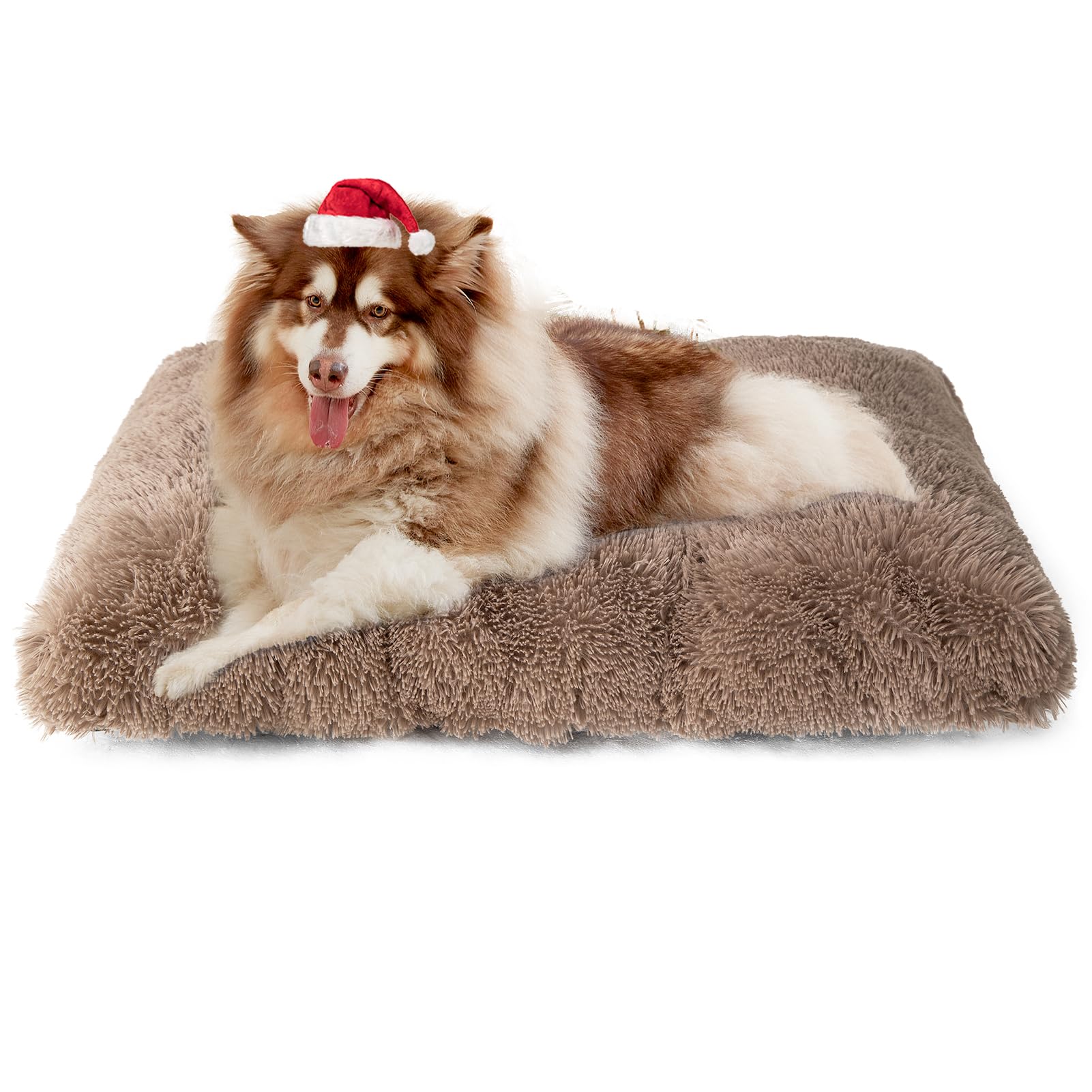 EHEYCIGA Fluffy XXL Dog Crate Pad closeup fur texture for cozy comfort.