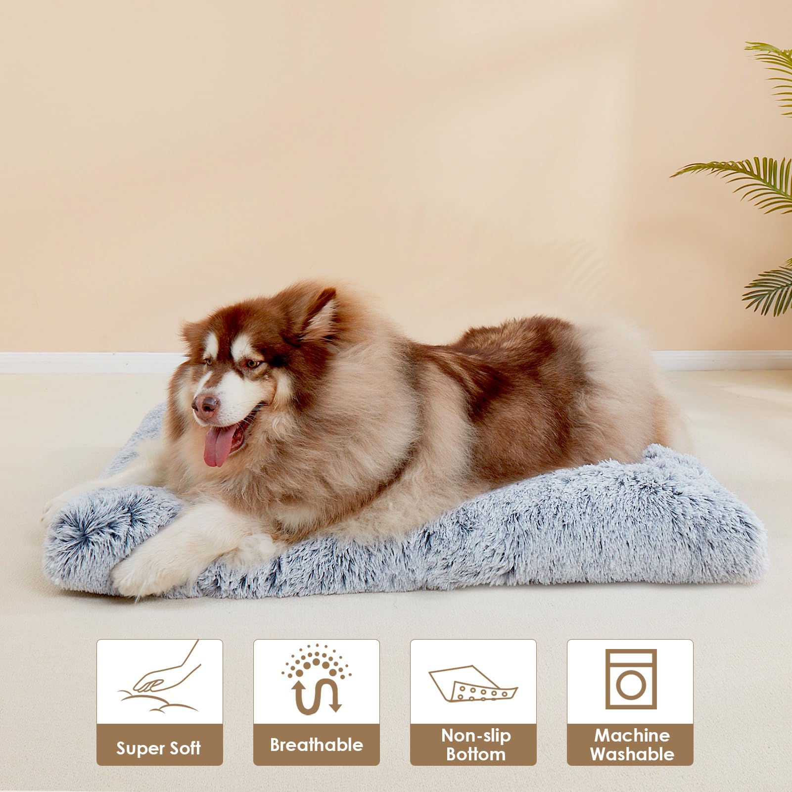 EHEYCIGA fluffy XXL dog crate pad extra-large size option.