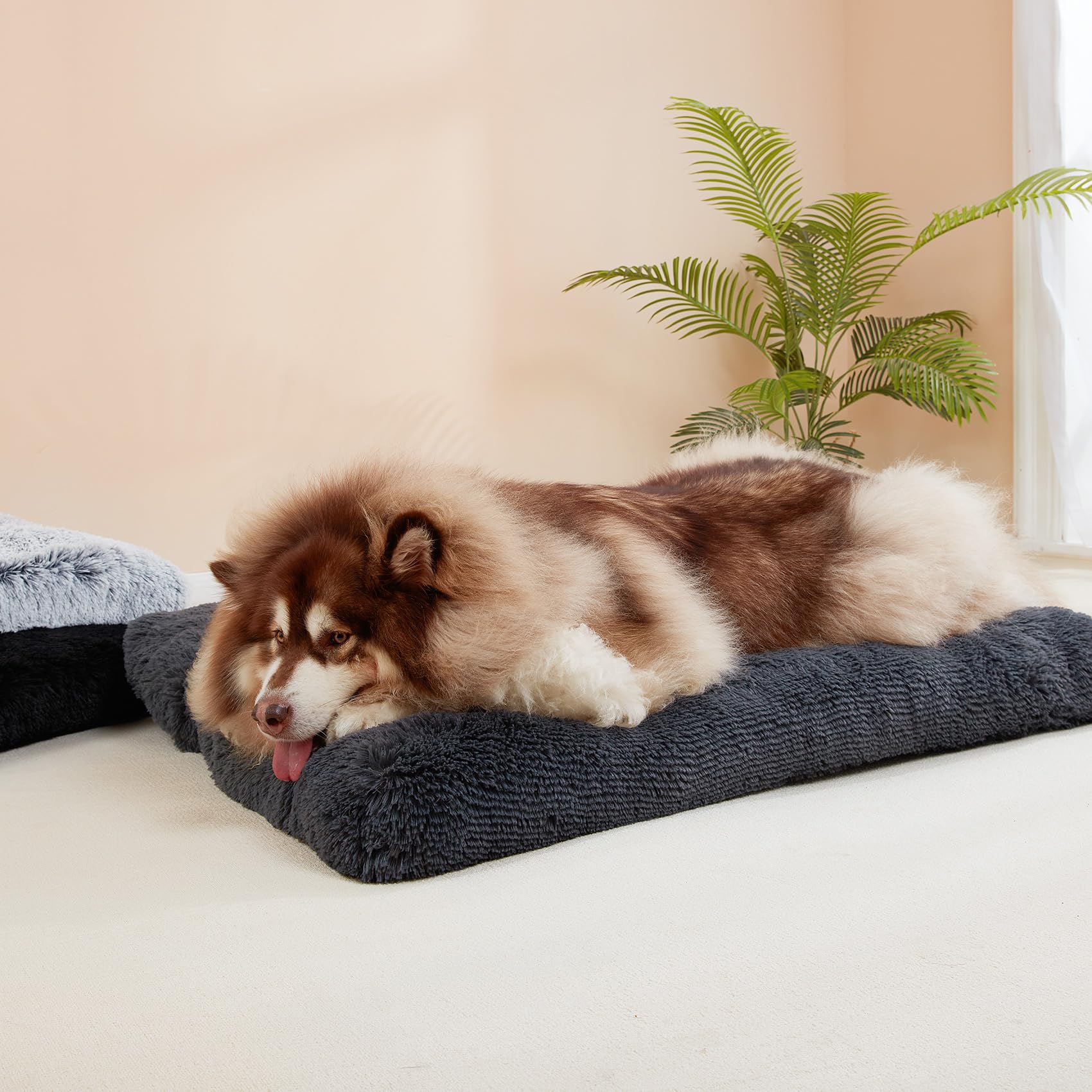 EHEYCIGA fluffy XXL dog crate pad indoor outdoor versatility supports travel and home use.