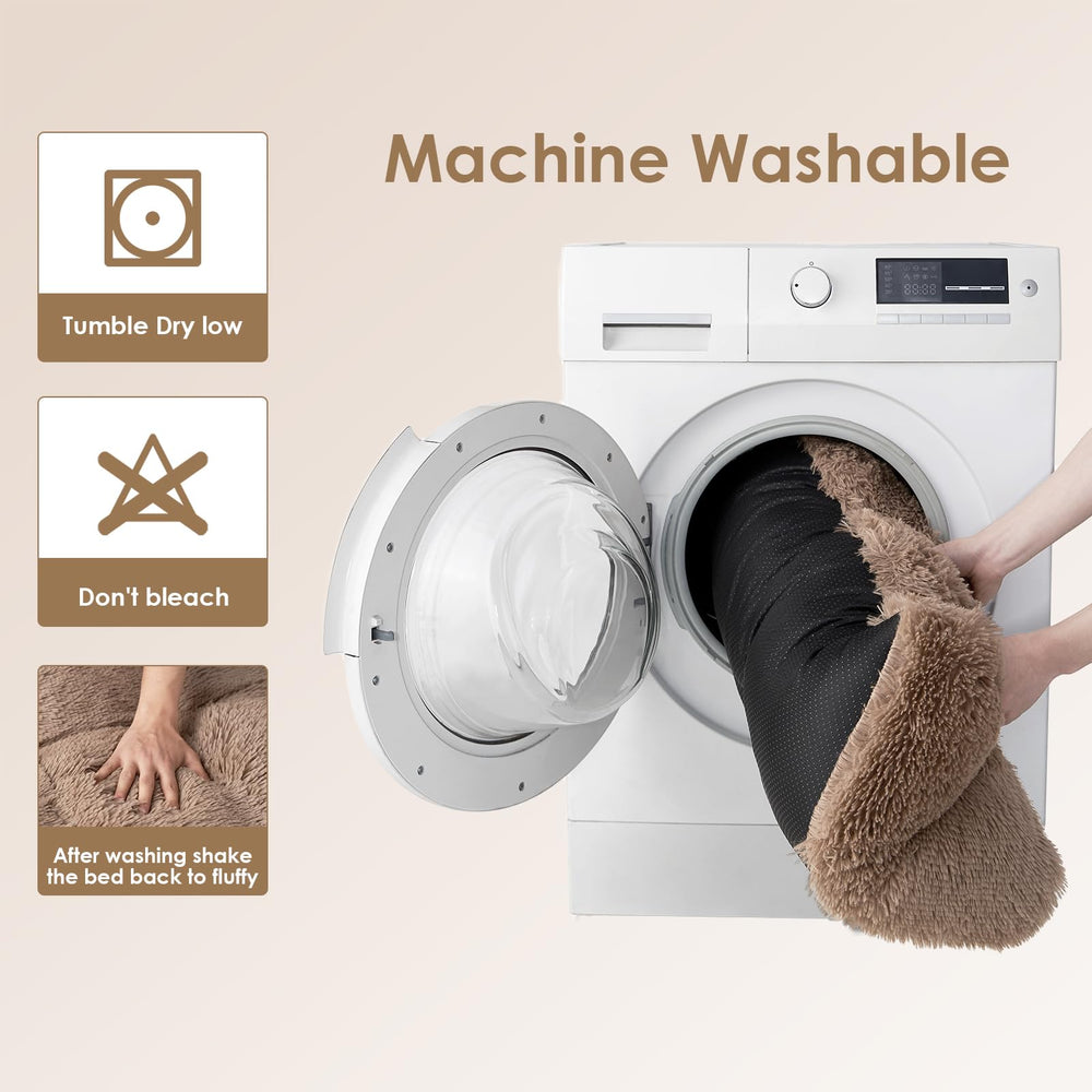 EHEYCIGA Fluffy XXL Dog Crate Pad machine-washable feature for easy cleaning.