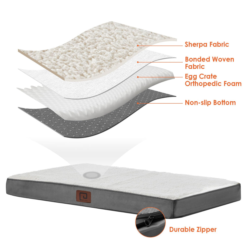 EHEYCIGA orthopedic bed 3.5-inch foam detail supports joints.