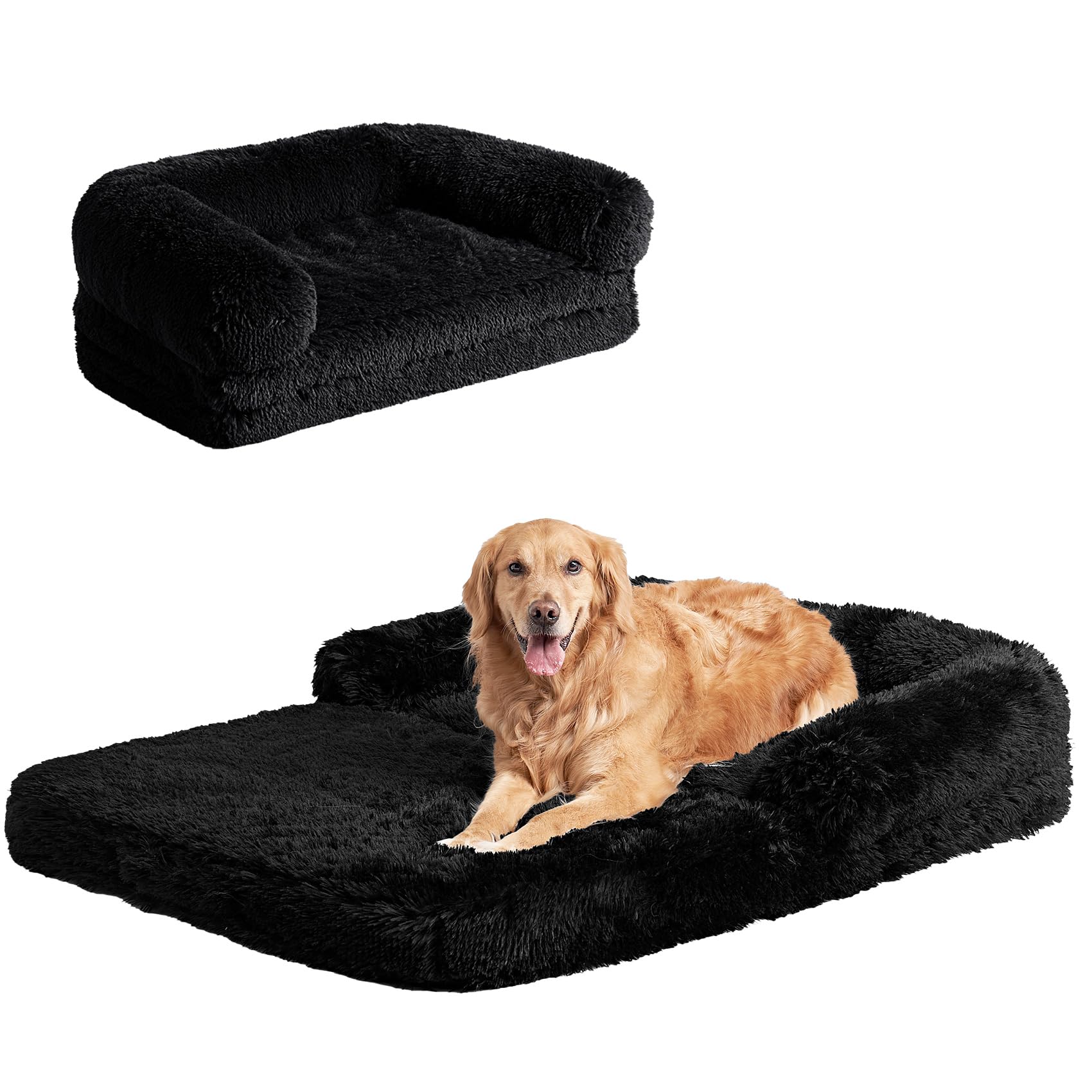 EHEYCIGA foldable XXL dog bed closed for compact storage and travel.