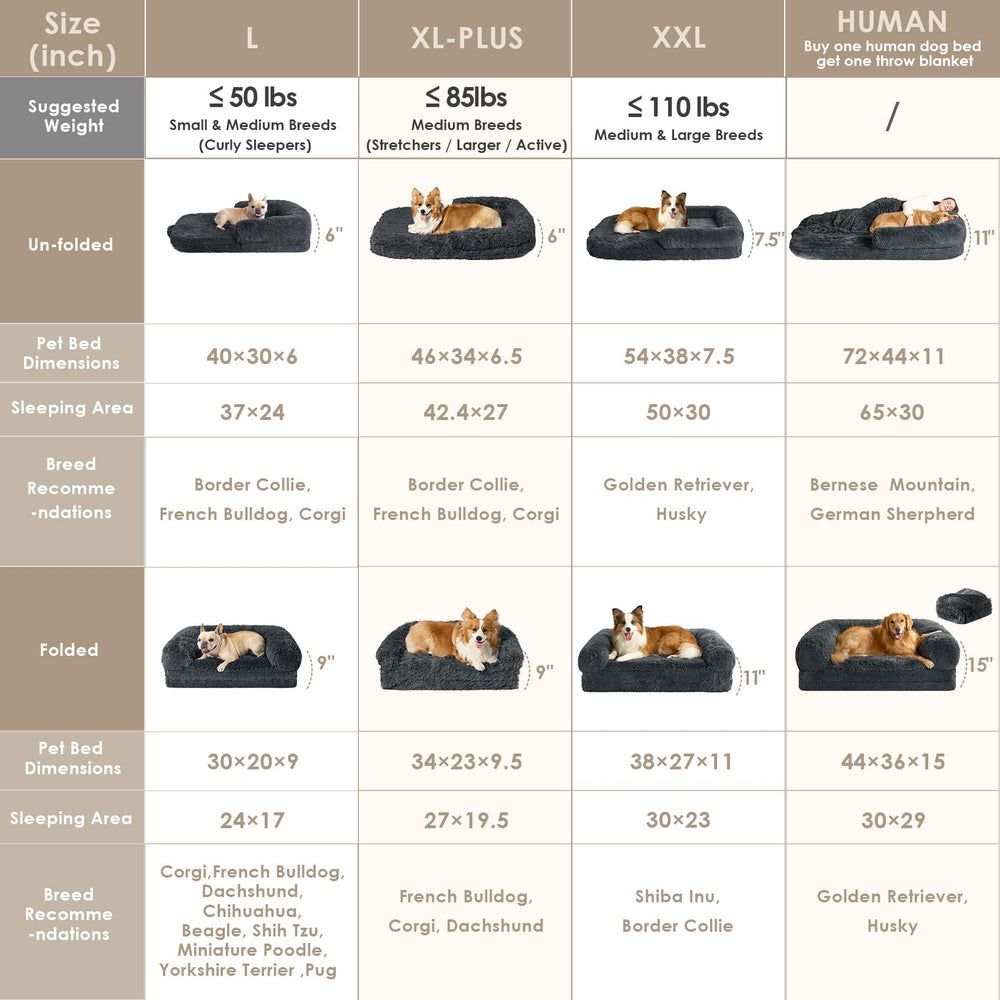 EHEYCIGA Foldable XXL Dog Bed memory foam core provides supportive rest for large dogs