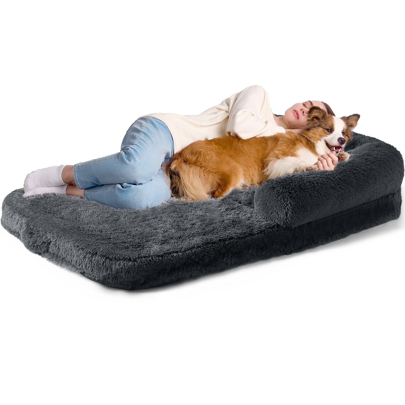 EHEYCIGA Foldable XXL Dog Bed non-slip bottom keeps the bed in place during use