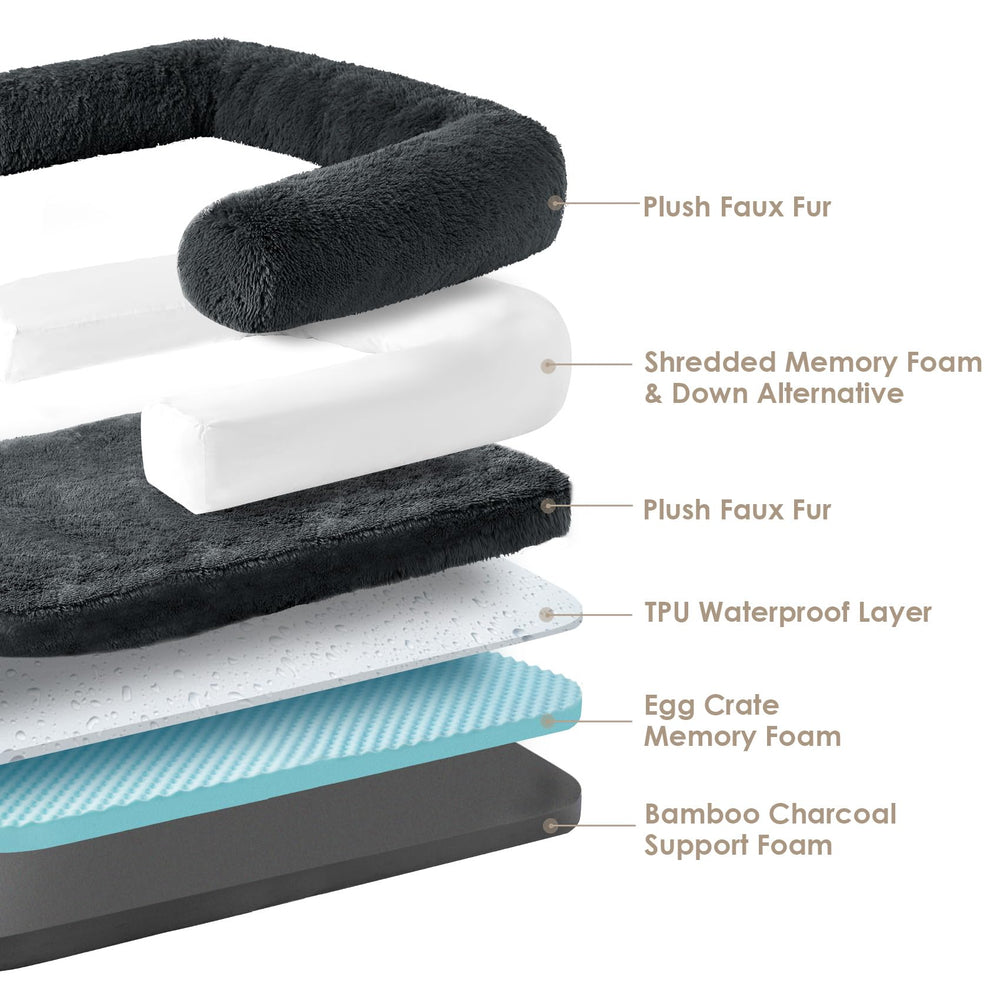 EHEYCIGA Foldable XXL Dog Bed waterproof liner protects inner foam from spills