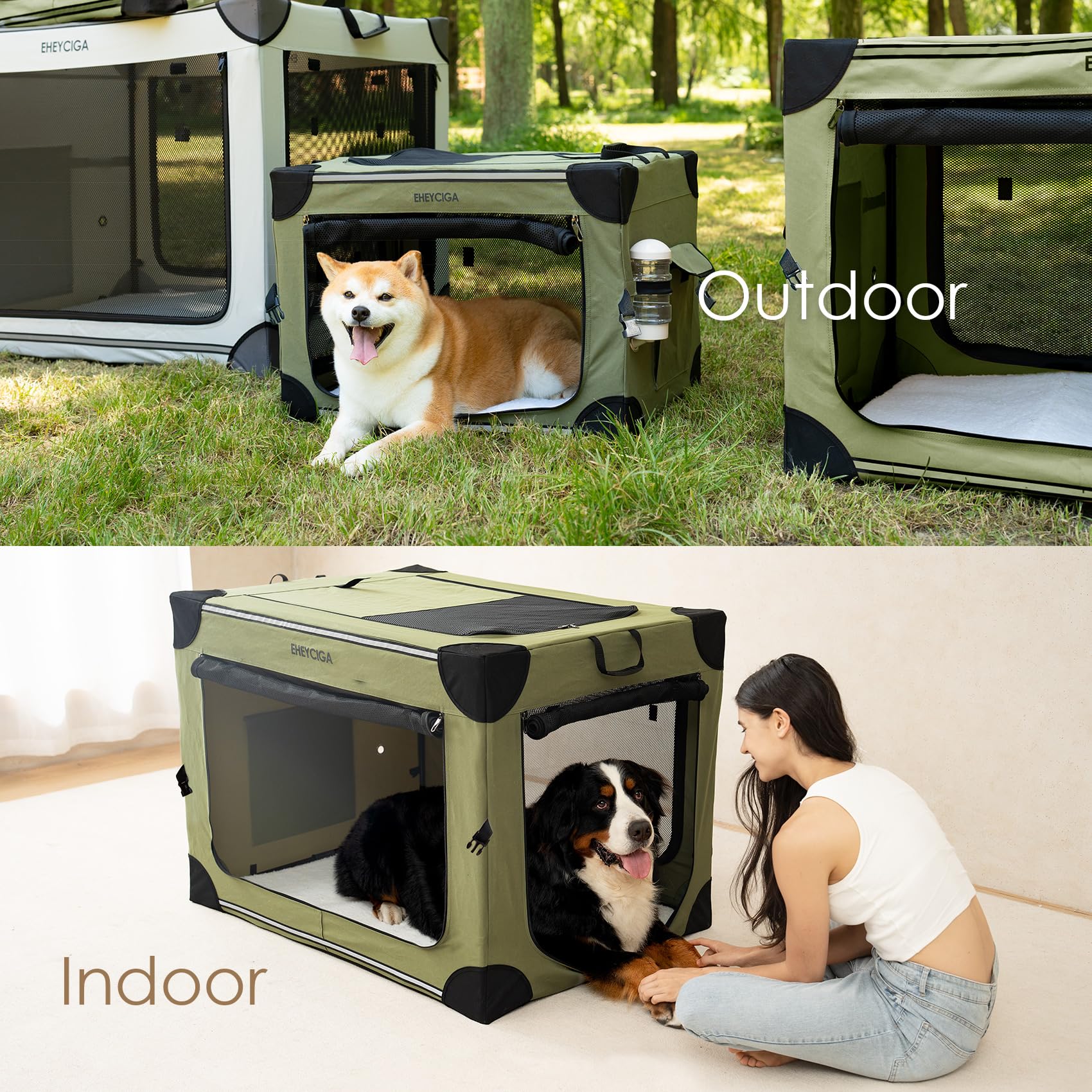 EHEYCIGA interior leash attachment keeps pets secure during travel.