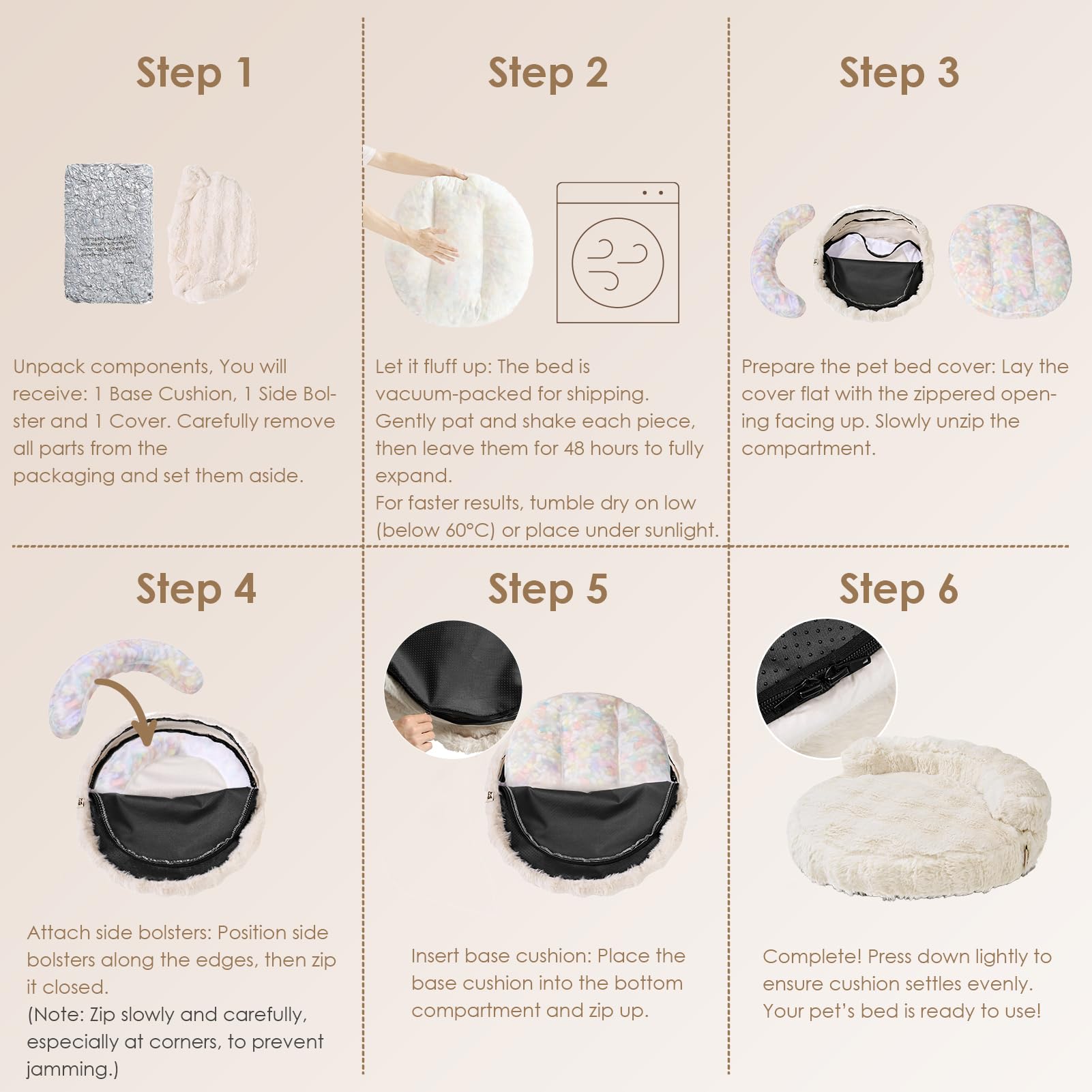 EHEYCIGA foam and polyester blend provides cloud-like support