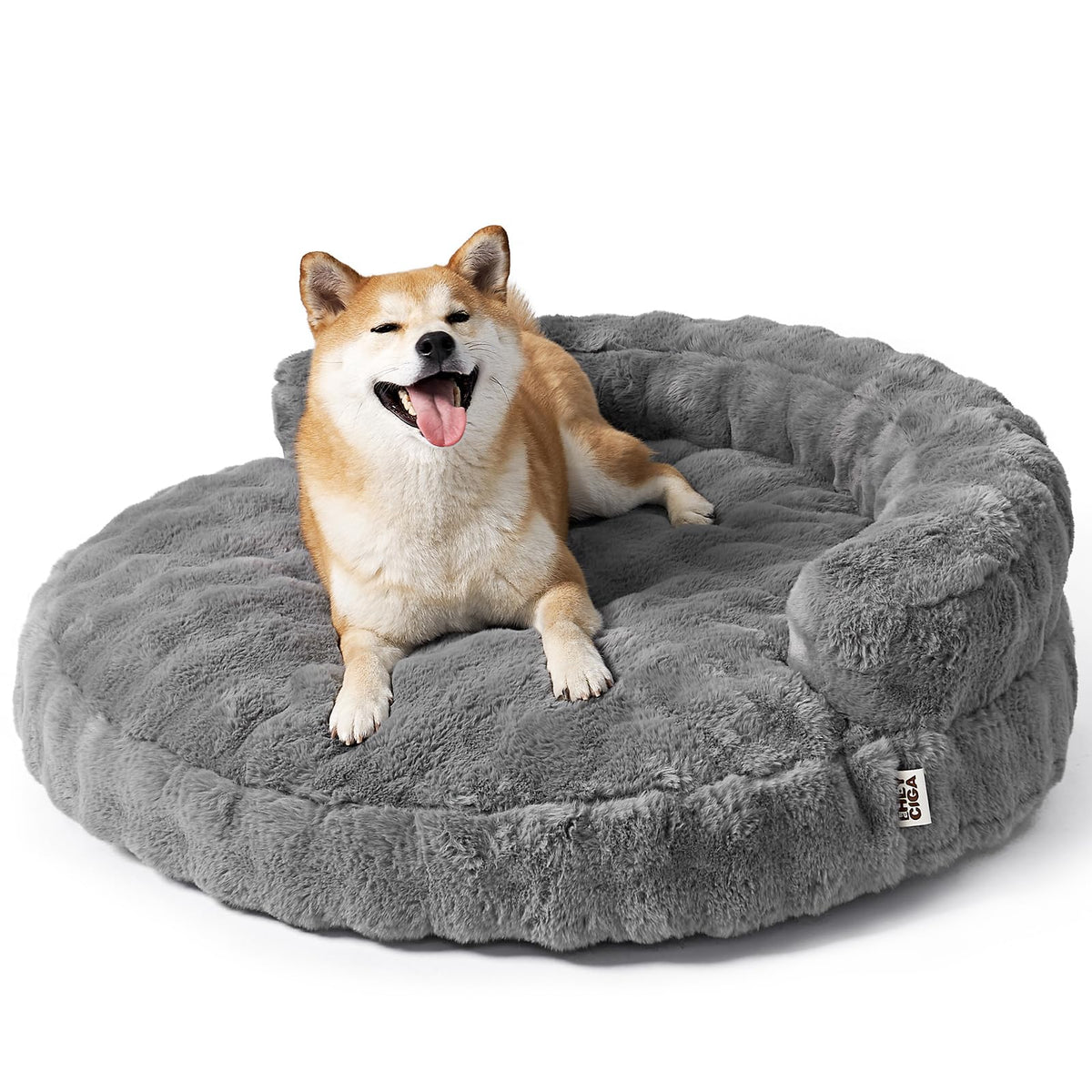 EHEYCIGA large dog bed grey full view shows spacious 36 inch design for large dogs