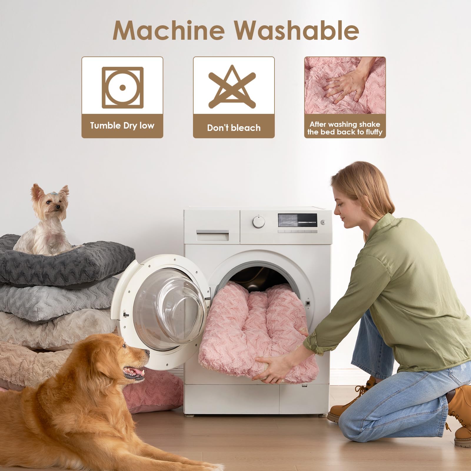 EHEYCIGA Large dog bed in crate demonstrates crate compatibility.