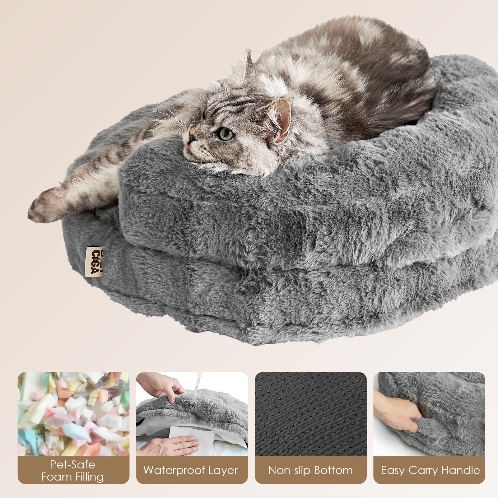 EHEYCIGA large dog bed non-slip base detail ensures stable resting