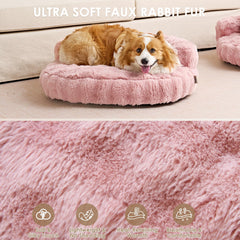 EHEYCIGA removable cover on pink dog bed for easy washing