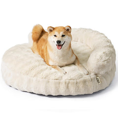 EHEYCIGA large dog bed sofa with fluffy faux rabbit fur for cozy naps.