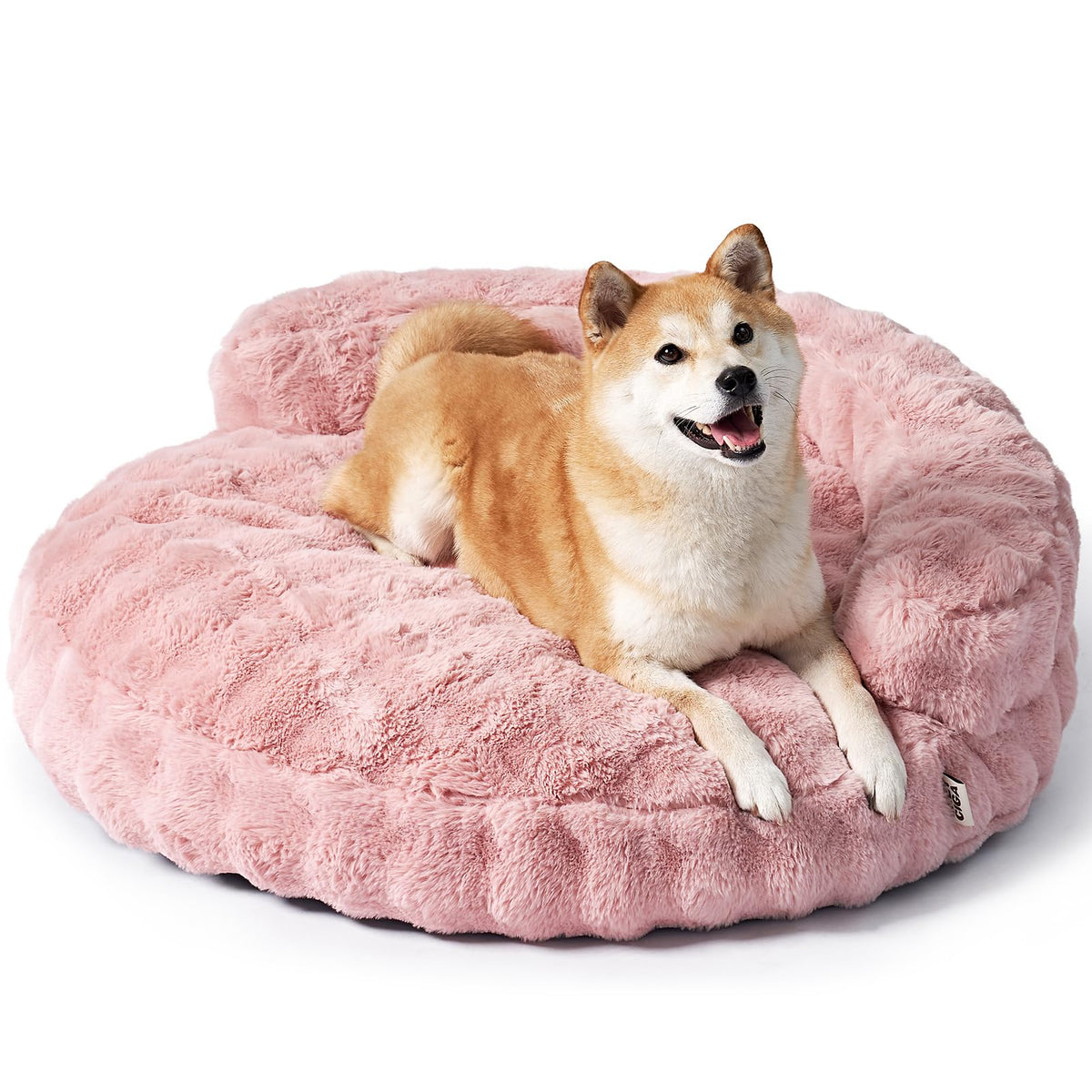 EHEYCIGA large dog bed sofa with fluffy faux rabbit fur for cozy naps
