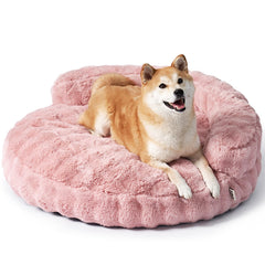 EHEYCIGA large dog bed sofa with fluffy faux rabbit fur for cozy naps