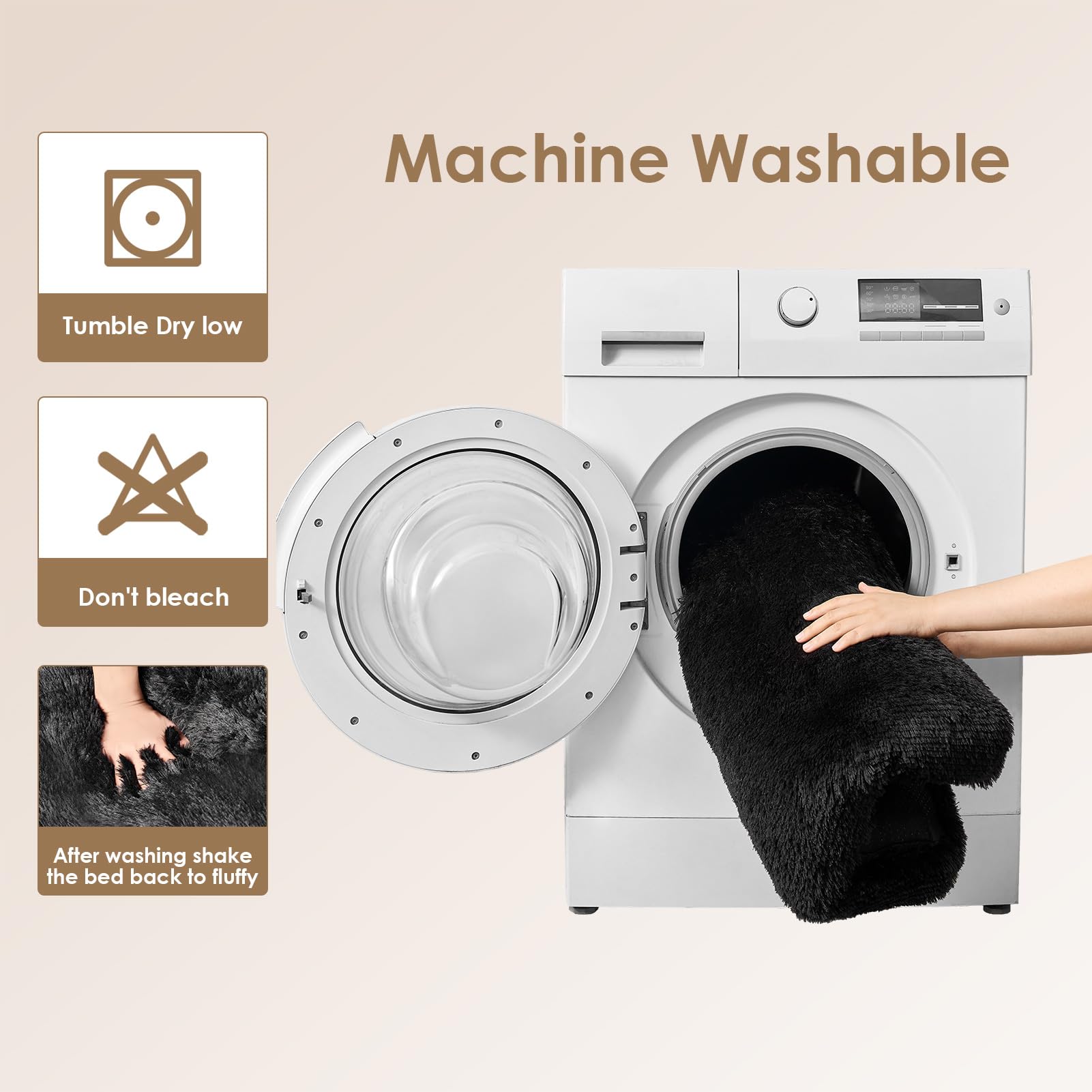 EHEYCIGA machine-washable bed makes cleaning easy.