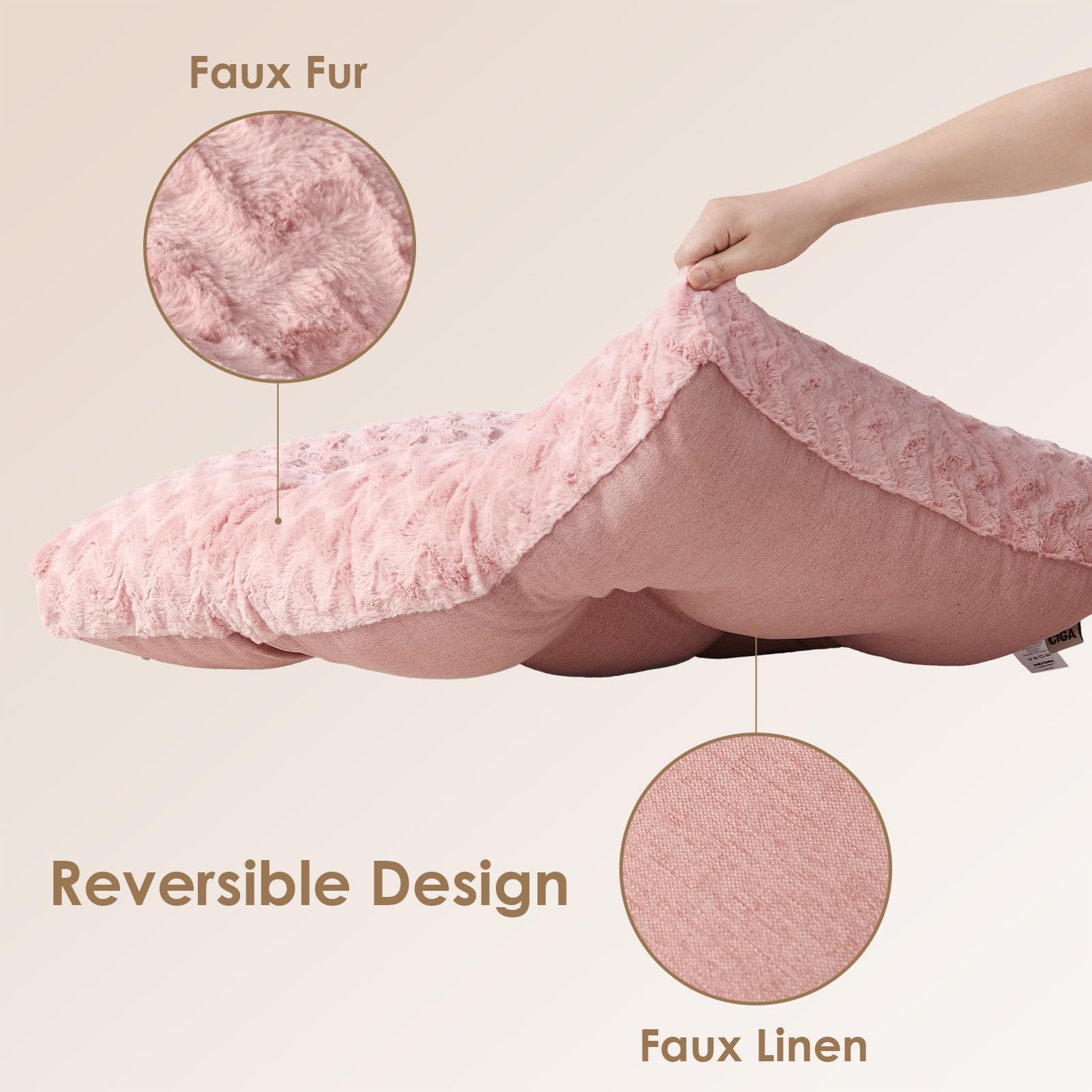 EHEYCIGA Machine-washable dog bed being cleaned for easy care.