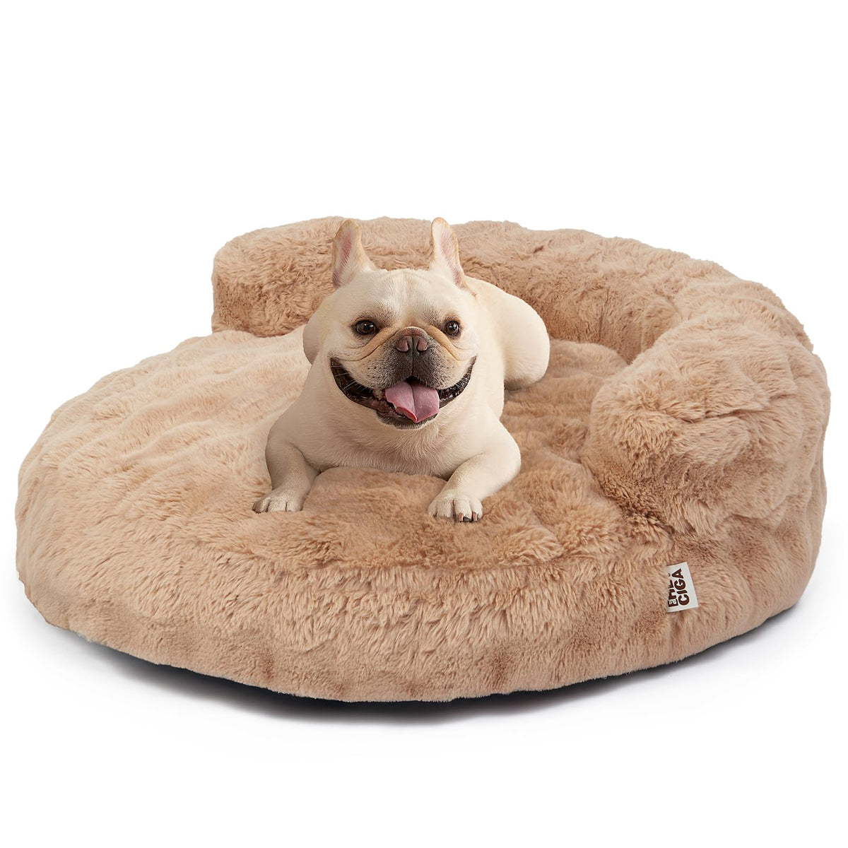 EHEYCIGA medium dog bed camel cloud-support for cozy naps