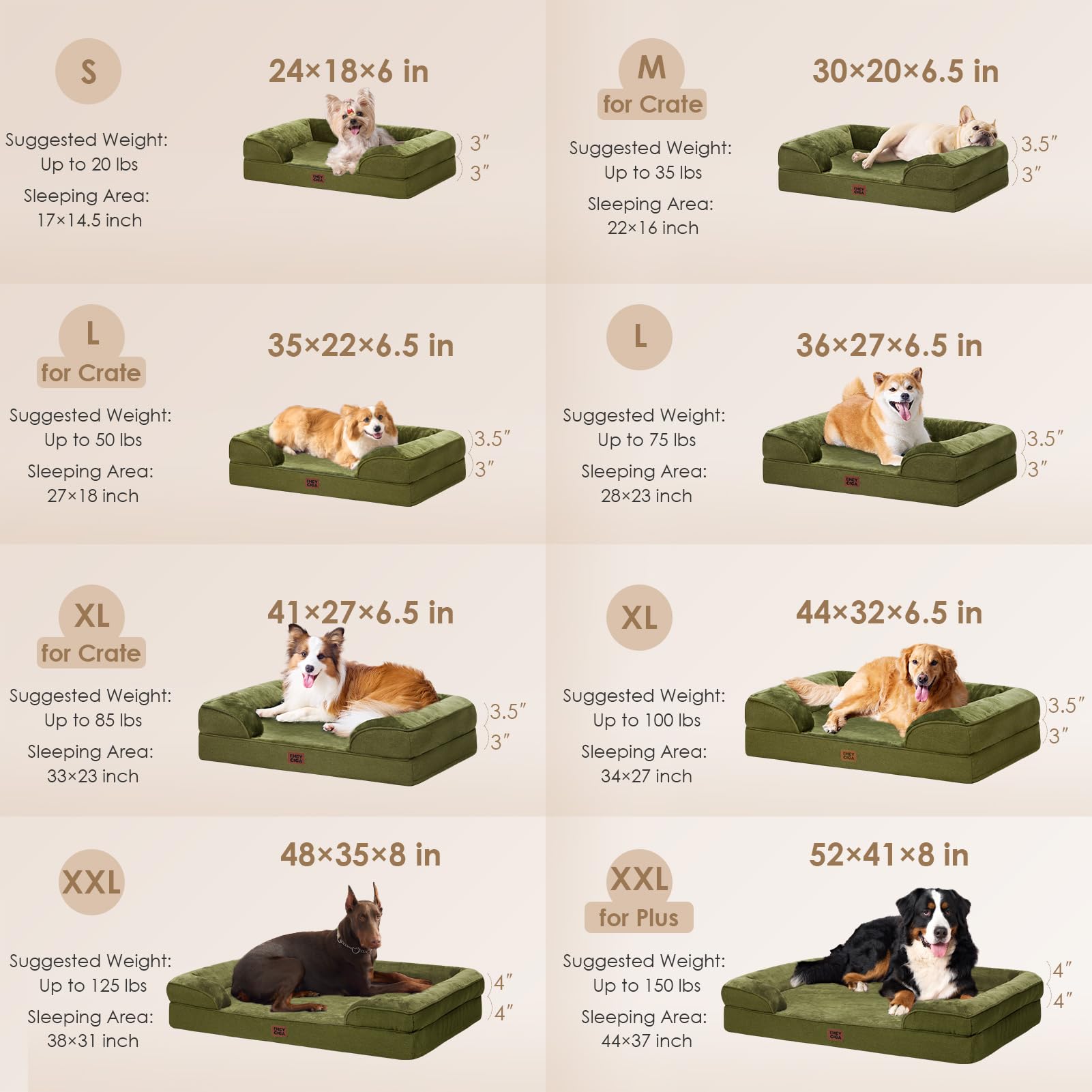 EHEYCIGA memory-foam-core-dog-bed highlights even support and pressure relief.