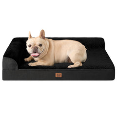 EHEYCIGA memory foam dog bed with egg crate foam for joint-friendly support.