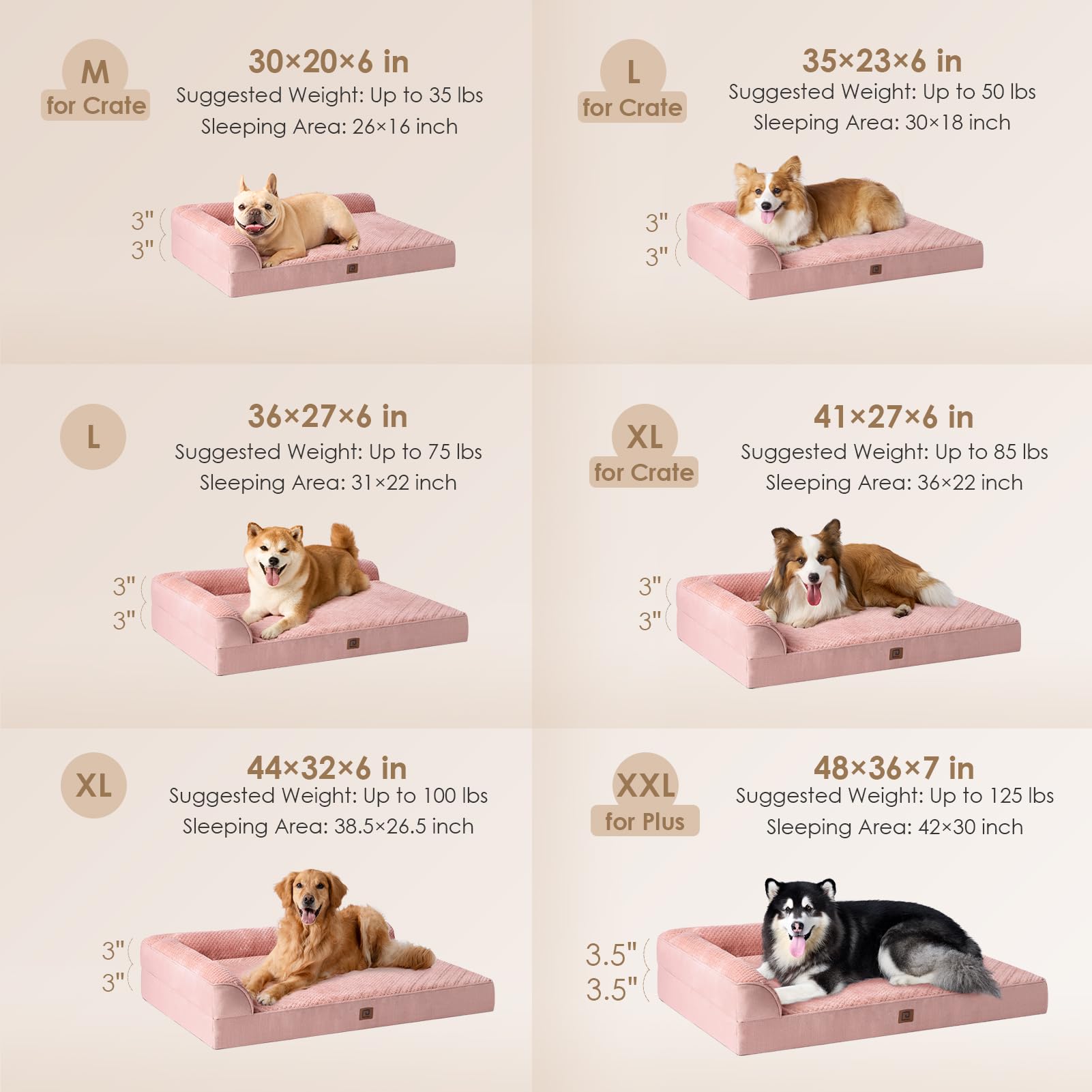 EHEYCIGA memory-foam-dog-bed-egg-crate-top-view reveals plush decompression for joints