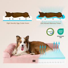 EHEYCIGA memory-foam-dog-bed-faux-linen-side adds breathable, stylish contrast.