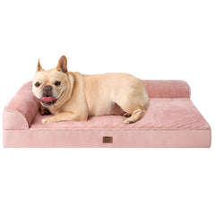 EHEYCIGA memory-foam-dog-bed-lshaped-design offers neck and head support for cozy naps.