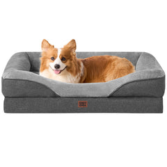EHEYCIGA memory foam dog bed top view shows plush, balanced support for restful naps.