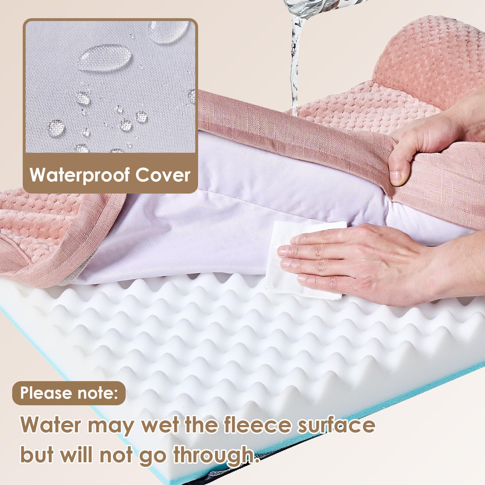 EHEYCIGA memory-foam-dog-bed-waterproof-film protects surface and extends durability.
