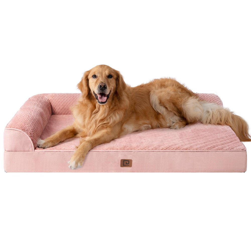 EHEYCIGA memory-foam-dog-bed-xl angled view shows orthopedic support for night-long comfort