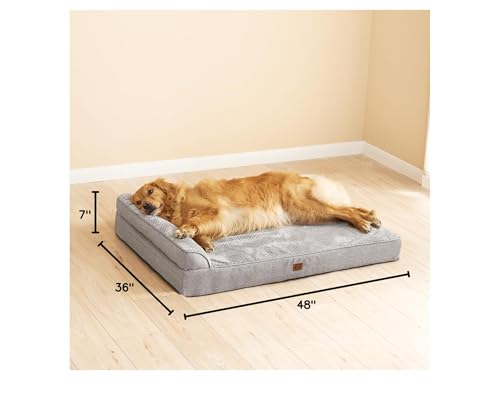 EHEYCIGA grey giant dog couch fits jumbo breeds comfortably
